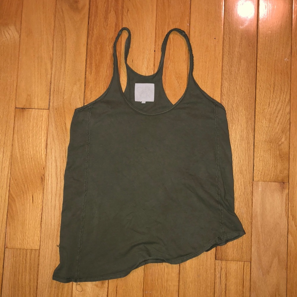 Green razor back tank top